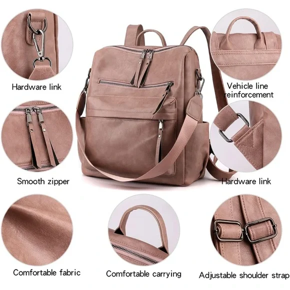 🌸 Women's Fashion Backpack Purse / Multipurpose Convertible Satchel NEW - Picture 6 of 6